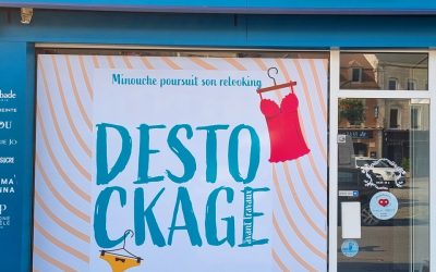Adhésif vitrine déstockage – Commerce Lingerie